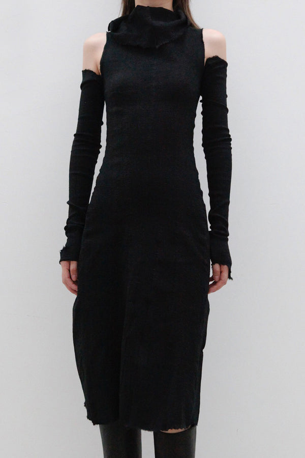 marc le bihan turtleneck dress 21962 E23 black